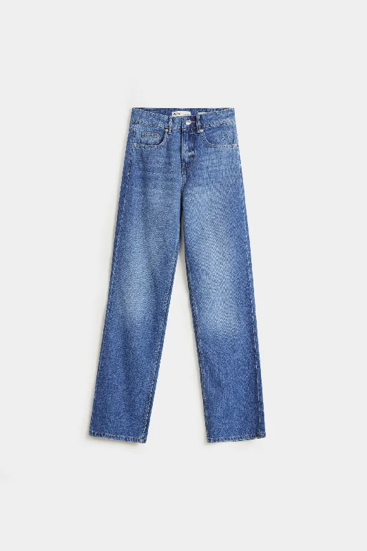 Basic Straight Fit Jeans Trendy Layered Pocket Jeans