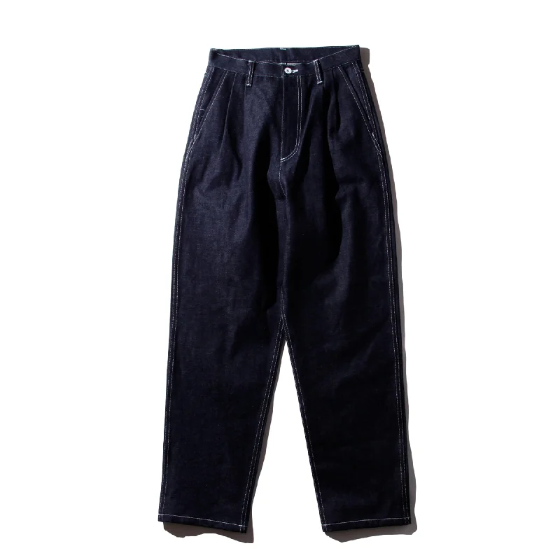 ORGANIC DENIM HIGH-WAISTED JEANS - INDIGO Chic Ripped Jeans