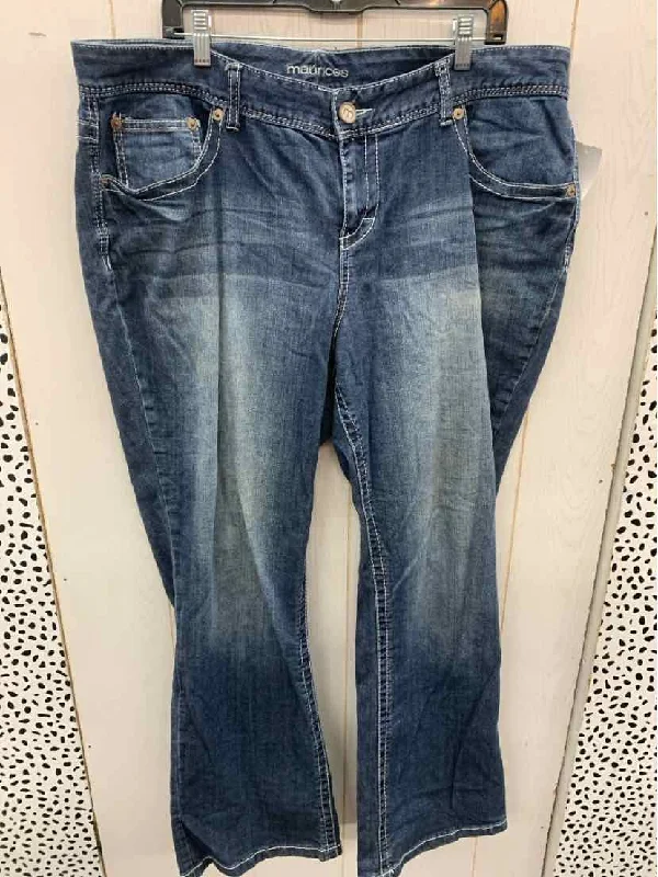 Maurices Blue Womens Size 20 Jeans Comfortable Folded Hem Jeans