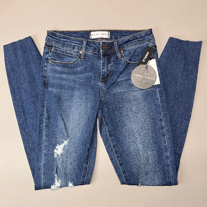 ARTICLES OF SOCIETY Hilo Ripped Denim Jeans Women's Sz 24 Blue 5350PLV-706 (New) Trendy Colored Denim Jeans ARTICLES OF SOCIETY Hilo Ripped Denim Jeans Women's Sz 24 Blue 5350PLV-706 (New) Trendy Colored Denim Jeans