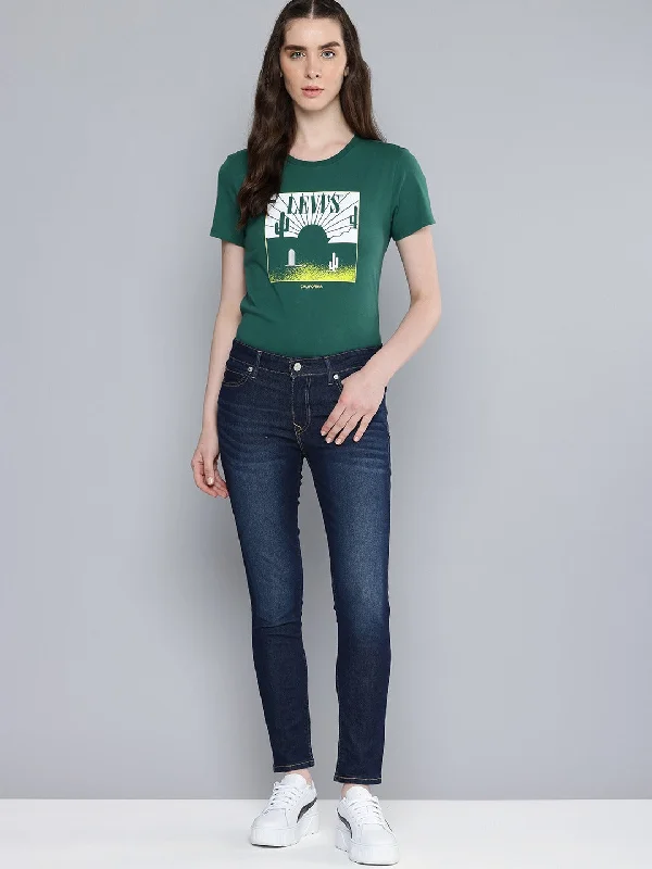 Women's Mid Rise 711 Skinny Fit Jeans Fashionable Cropped Denim Jeans