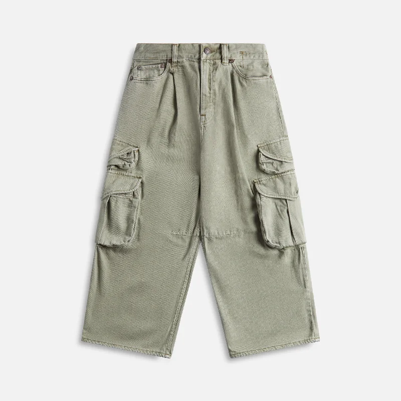 R13 Cropped Multi Pocket Cargo Jeans - Olive Green Garment Comfortable Flare Leg Jeans R13 Cropped Multi Pocket Cargo Jeans - Olive Green Garment Comfortable Flare Leg Jeans