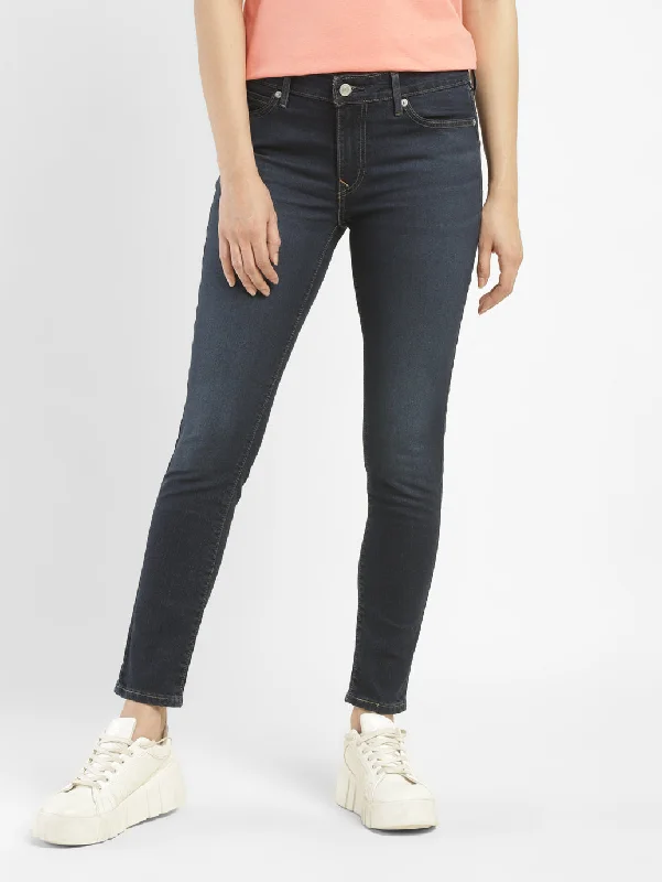 Women's Mid Rise 711 Skinny Fit Jeans Trendy Acid Wash Skinny Jeans