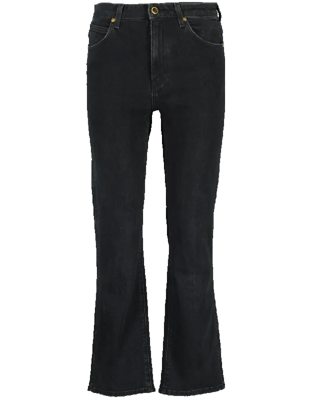 Vivian New Boot Cut Flare Jean Fashionable Frayed Hem Denim