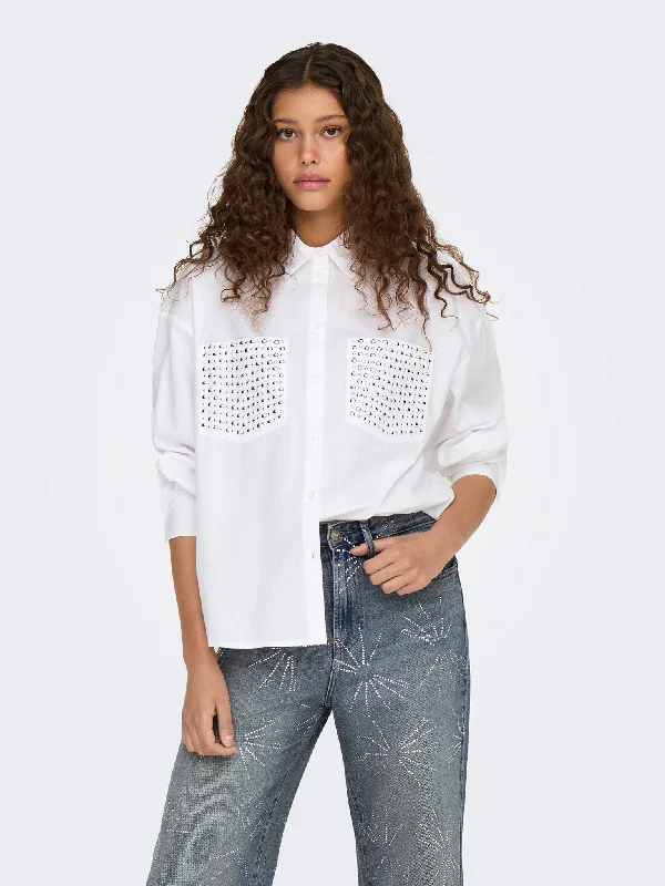 Γυναικείο πουκάμισο ONLGITHA LIFE LS STUDDED SHIRT 15334082 | 15334082-- Chenille Fabric Brocade Fabric Lace Fabric Γυναικείο πουκάμισο ONLGITHA LIFE LS STUDDED SHIRT 15334082 | 15334082-- Chenille Fabric Brocade Fabric Lace Fabric