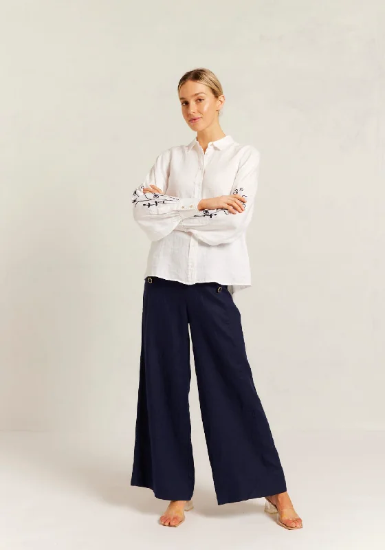 Alessandra Calla Shirt-- Ribbed Striped Patterned