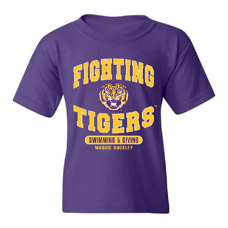 LSU - NCAA Women's Swimming & Diving : Maggie Buckley - Classic Fashion Shersey Youth T-Shirt-- Oversized T-Shirt Spandex breathable LSU - NCAA Women's Swimming & Diving : Maggie Buckley - Classic Fashion Shersey Youth T-Shirt-- Oversized T-Shirt Spandex breathable