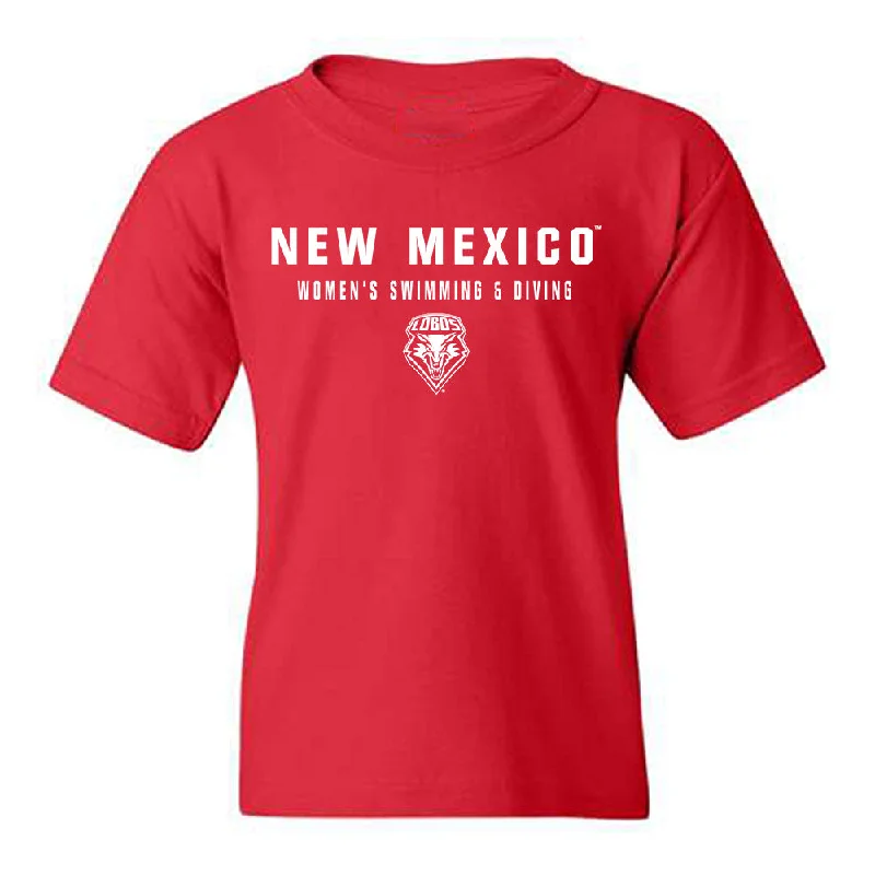 New Mexico - NCAA Women's Swimming & Diving : Ellie Broughton - Classic Shersey Youth T-Shirt-- Ribbed Striped Patterned