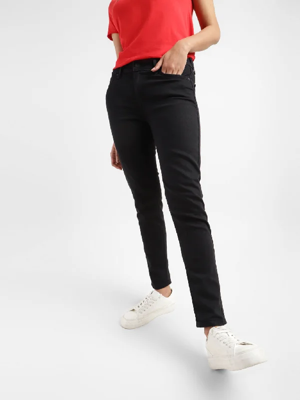 Women's Mid Rise 711 Skinny Fit Jeans Comfortable Distressed Straight-Leg Jeans