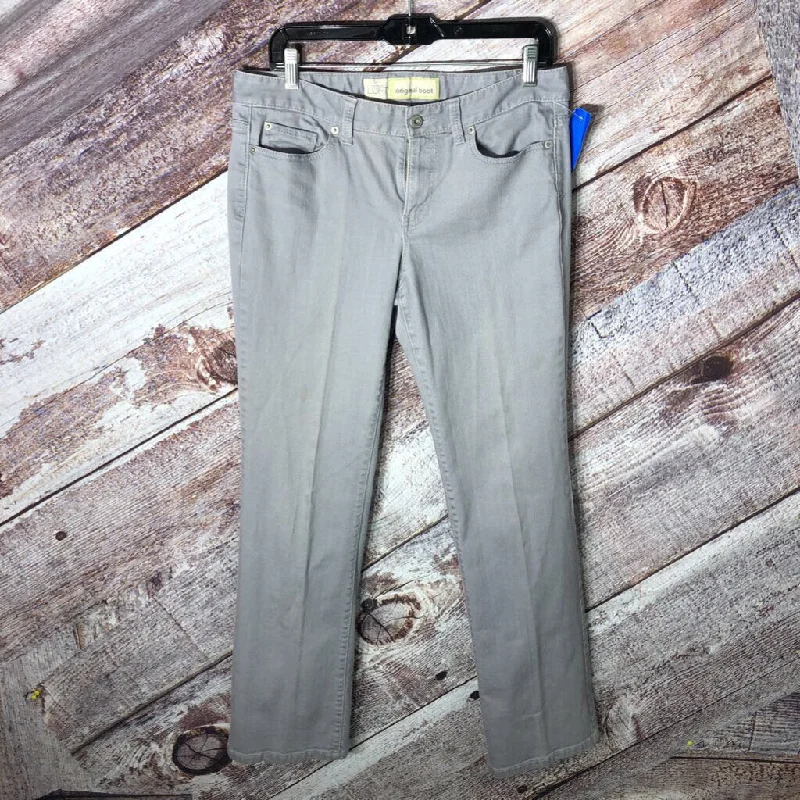 ANN TAYLOR LOFT GREY ORIGINAL BOOT JEAN SZ 8 TCC Fashionable Straight Fit Denim