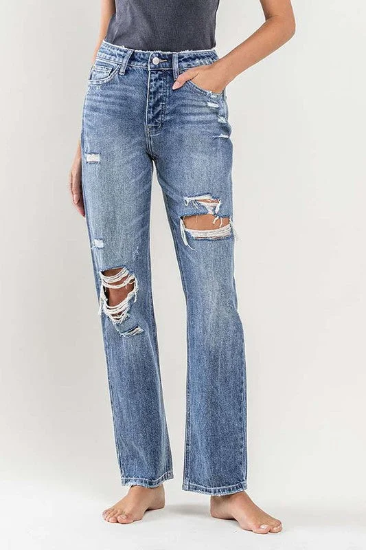 Flying Monkey 90'S Vintage Slim Straight Jean Comfortable Low-Rise Jeans