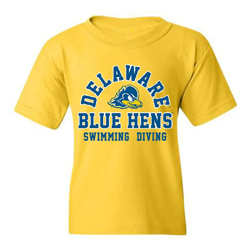 Delaware - NCAA Women's Swimming & Diving : Brenna Ross - Youth T-Shirt-- Mesh Canvas Denim Delaware - NCAA Women's Swimming & Diving : Brenna Ross - Youth T-Shirt-- Mesh Canvas Denim