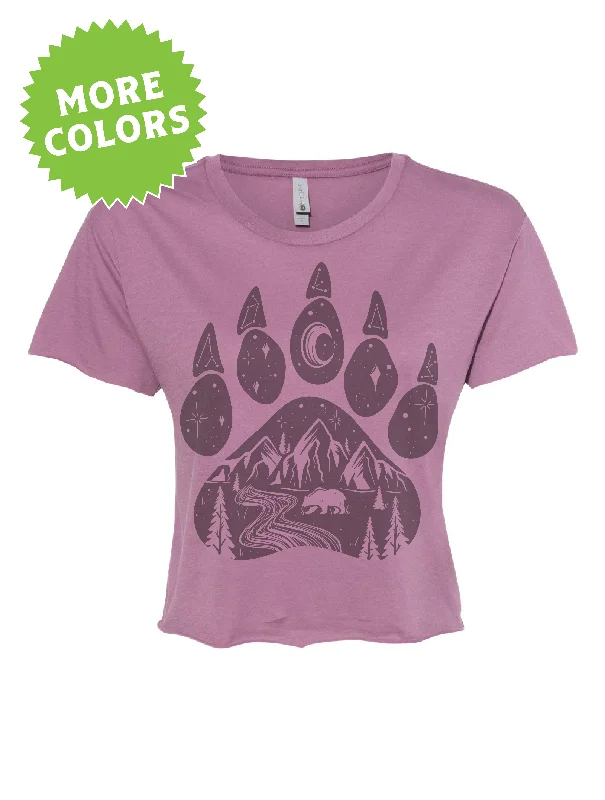Bear Paw · Tonal · Cropped T-Shirt-- Elegant Classic Vintage
