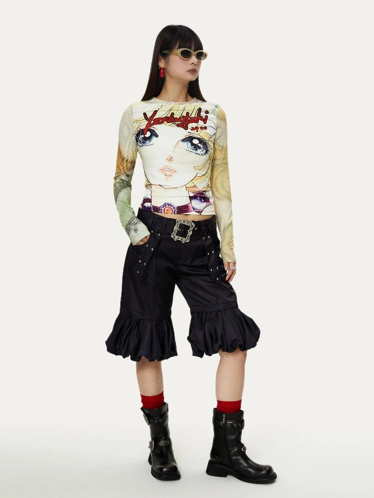Cartoon print tight shirt【s0000007226】-- Jersey Fabric Tulle Fabric Batik Fabric
