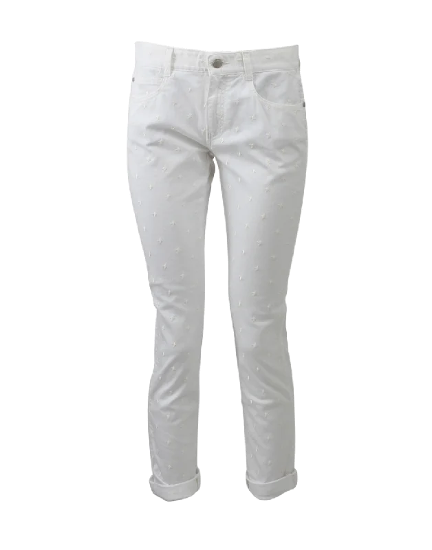 Swiss Cross Boyfriend Jean Comfortable Drawstring Waist Jeans
