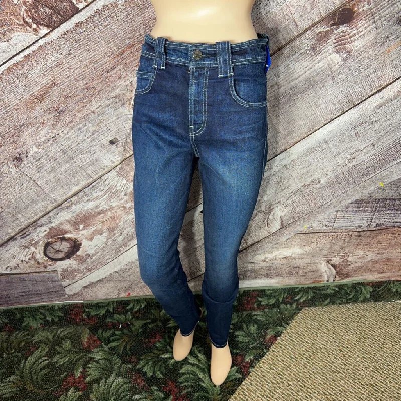 7 FOR ALL MANKIND BLUE WHITE SEAM JEANS SIZE 26/4 D2C Stylish Shredded Denim Jeans