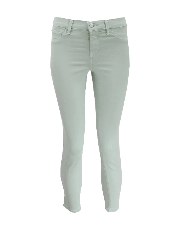 Mid Rise Cropped Rail Jeans Fashionable Straight Fit Denim