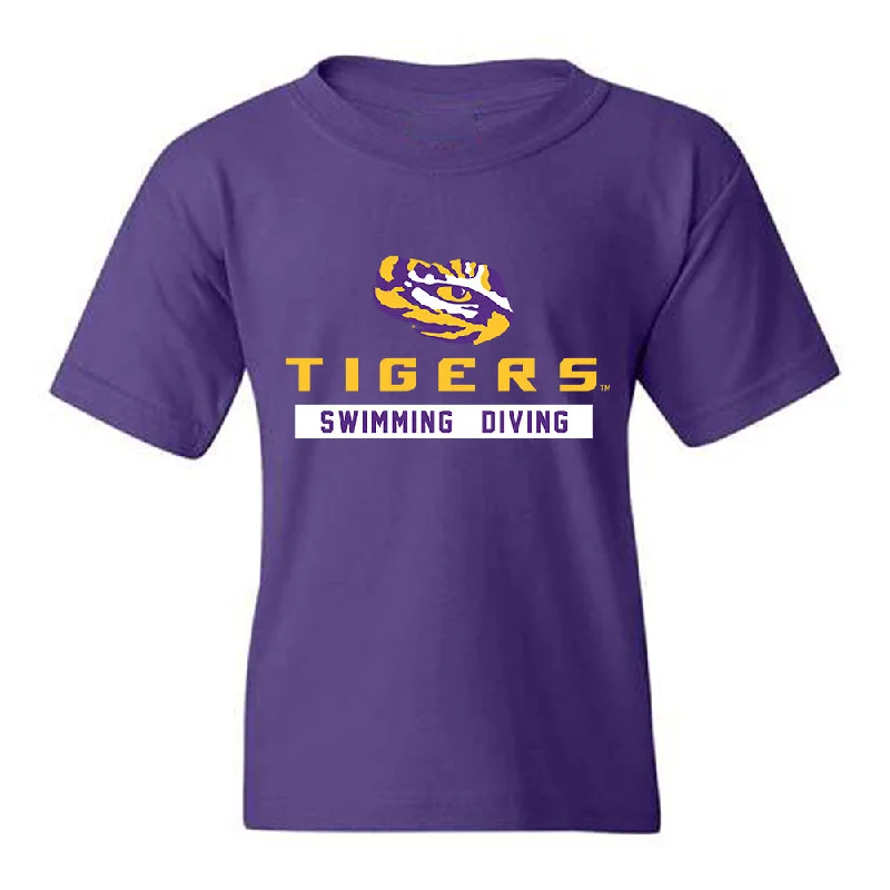 LSU - NCAA Women's Swimming & Diving : Maggie Buckley - Youth T-Shirt-- Collared T-Shirt Boat Neck A-Line LSU - NCAA Women's Swimming & Diving : Maggie Buckley - Youth T-Shirt-- Collared T-Shirt Boat Neck A-Line