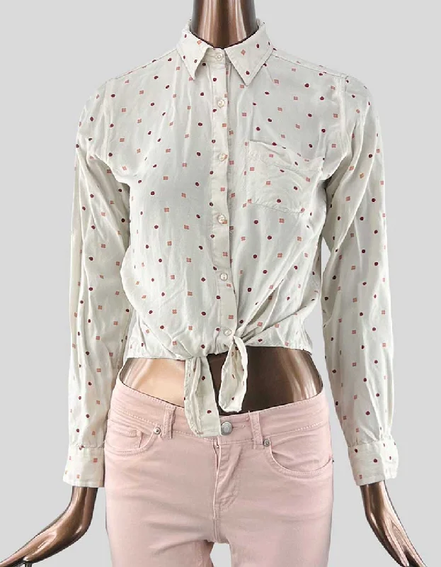 Japna beige button-up shirt - X-Small-- Boxy Fit Fitted Loose