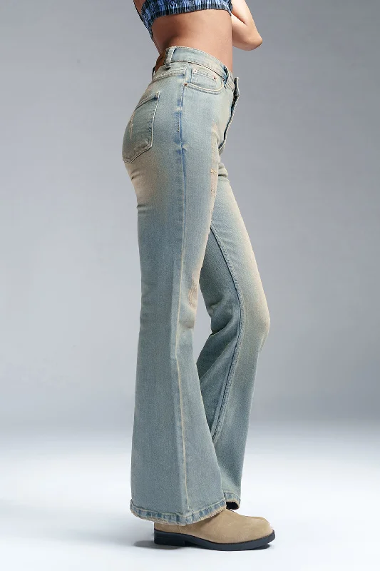 Whisper Dune Bootcut Jeans Trendy Cut-Off Denim Shorts