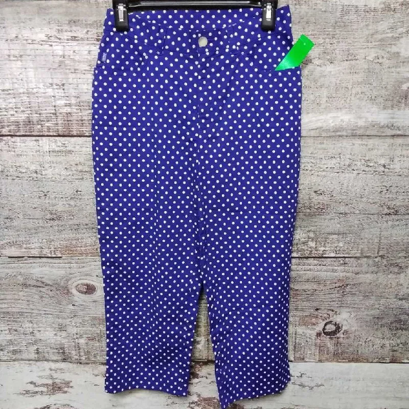 RALPH LAUREN JEAN CO BLUE WHITE POLKA DOT CAPRI SIZE 4 TCC Stylish High-Waisted Denim