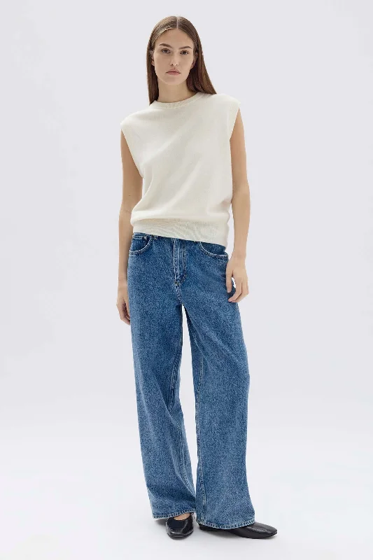 Womens Boyfriend Jean Trendy Patchwork Denim Jeans