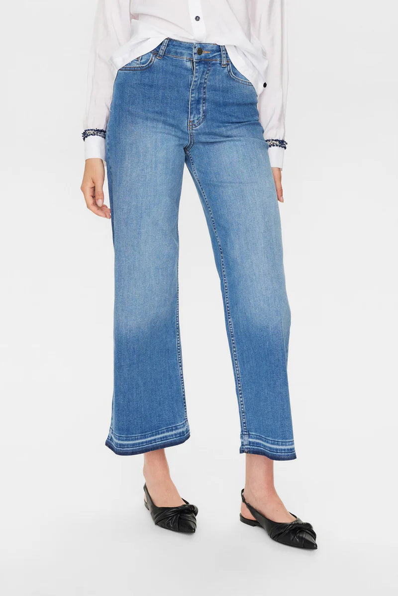 Nuparis Trend Crop Jeans Fashionable Straight Cut Jeans