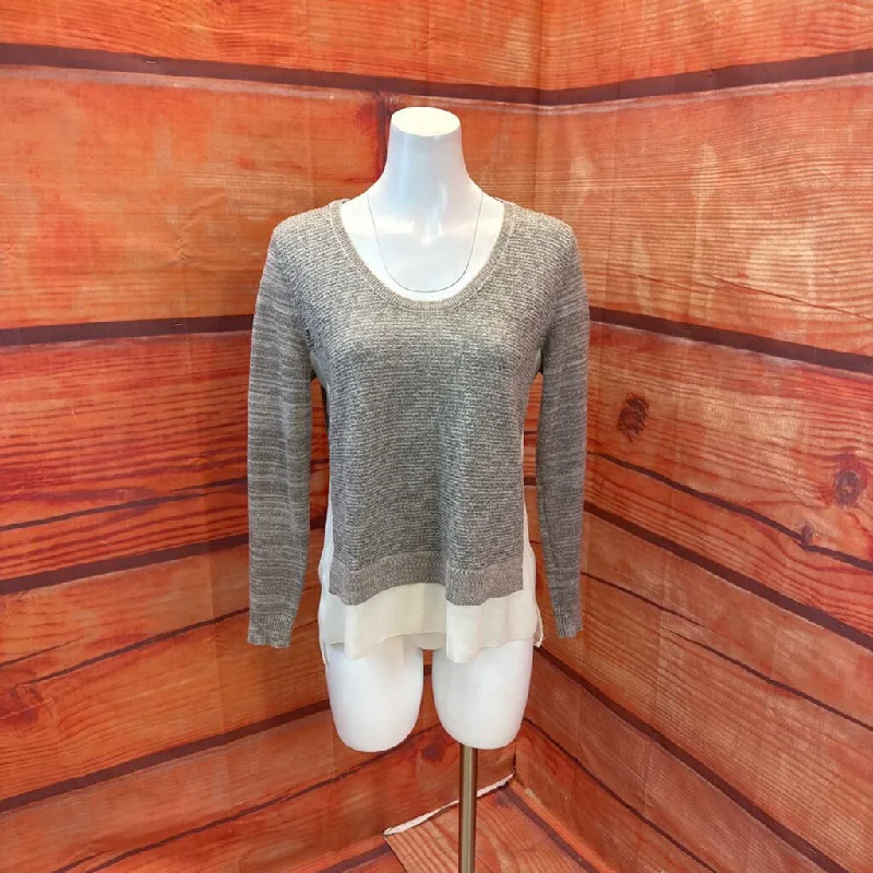 DKNY JEANS GRAY BROWN SPARKLEY TOP SZ MEDIUM TCC Fashionable Raw Hem Bootcut Jeans
