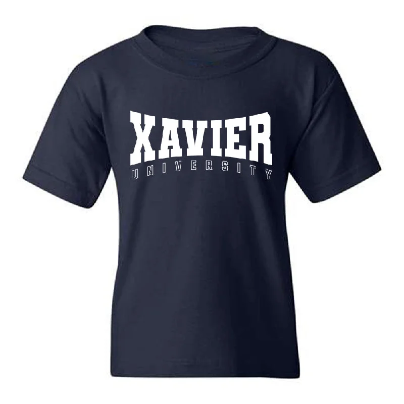 Xavier - NCAA Women's Swimming & Diving : Erin Ritz - Youth T-Shirt Classic Shersey-- Print Jacquard Patchwork Xavier - NCAA Women's Swimming & Diving : Erin Ritz - Youth T-Shirt Classic Shersey-- Print Jacquard Patchwork