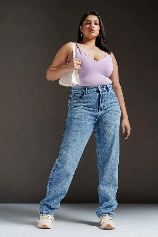 Blue Atlas Curve Laser Jeans Casual High-Waisted Bootcut Jeans