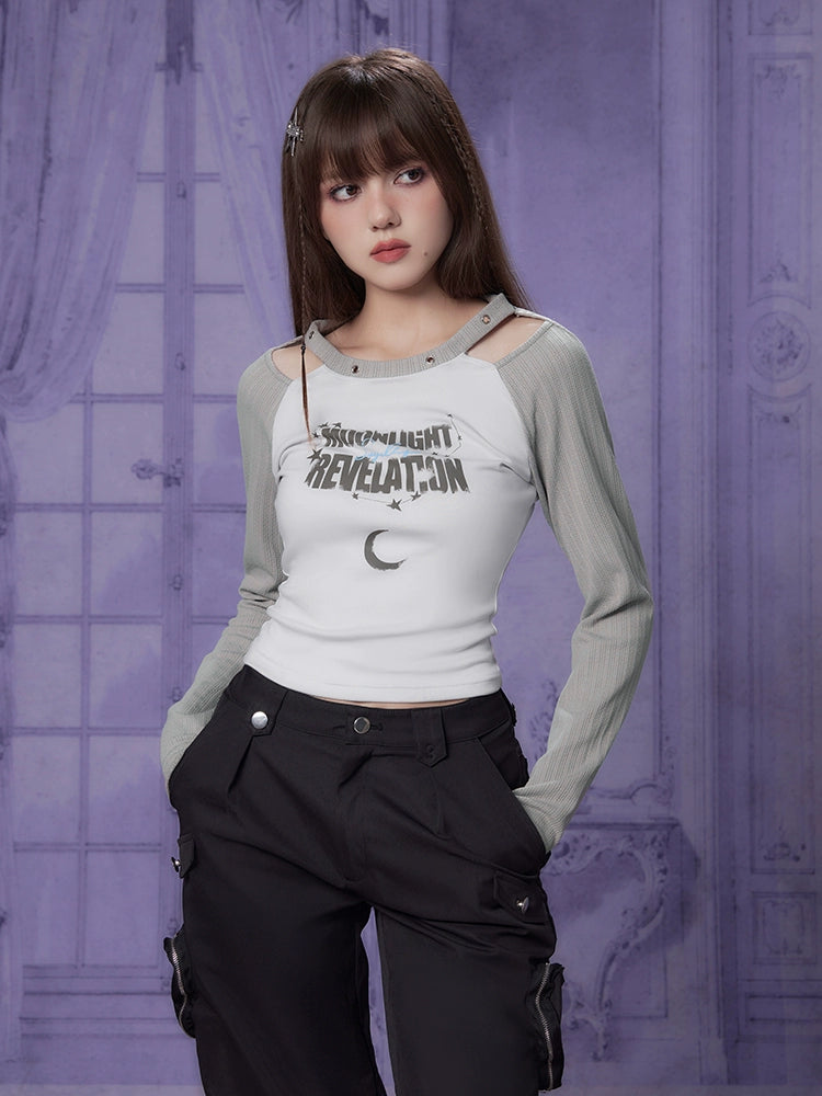 Printed slim long sleeve T-shirt【s0000007395】-- Lace Blend Ribbed Blend Corduroy Blend Printed slim long sleeve T-shirt【s0000007395】-- Lace Blend Ribbed Blend Corduroy Blend
