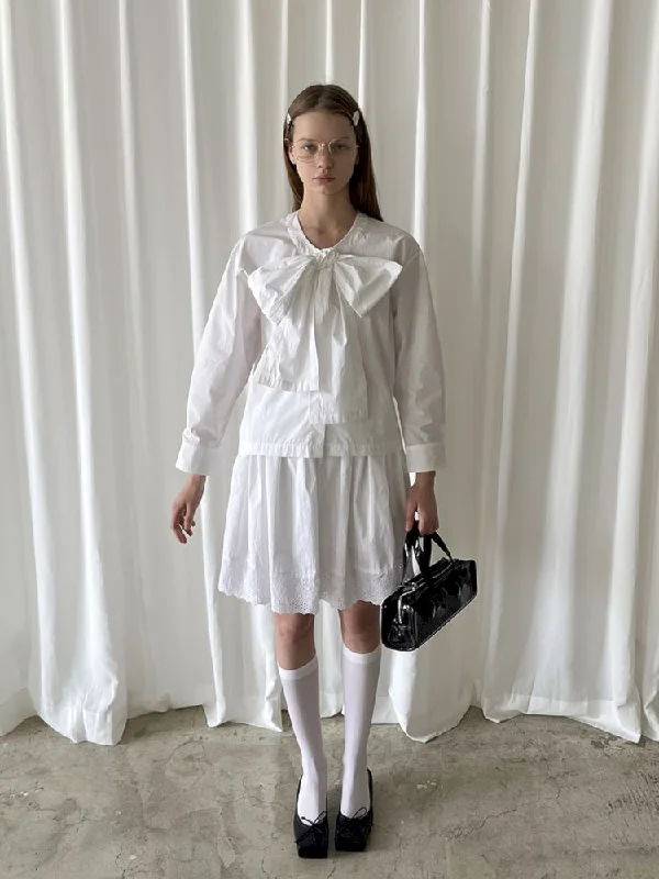 Big Bow Long Sleeve Cotton Shirt【s0000007452】-- Nylon Fabric Polyester Fabric Spandex Fabric Big Bow Long Sleeve Cotton Shirt【s0000007452】-- Nylon Fabric Polyester Fabric Spandex Fabric