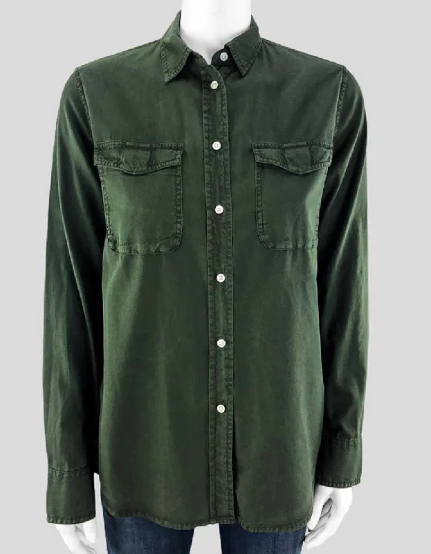 VINCE Button Down Shirt - X-Small -- Basic T-Shirt Crew Neck Short Sleeve