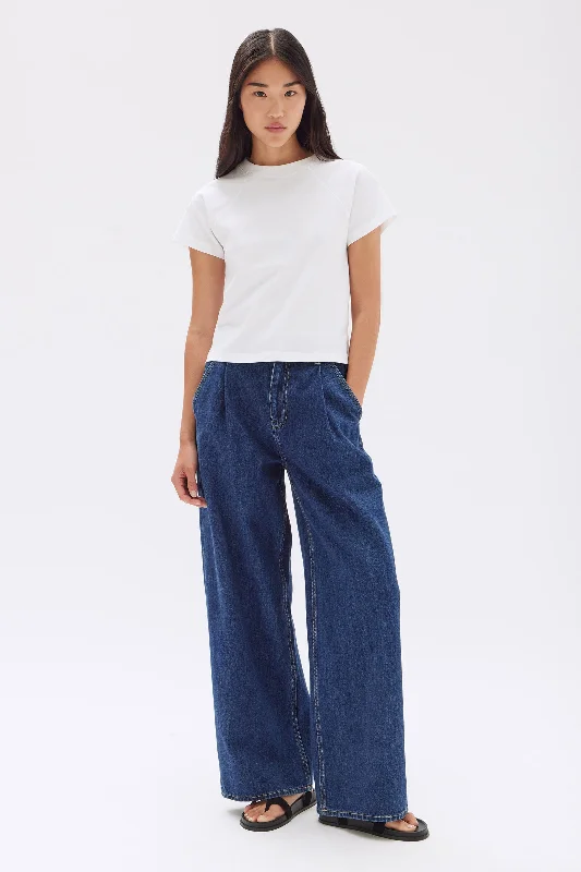 Slack Pleat Wide Leg Jean Chic Faded Blue Jeans