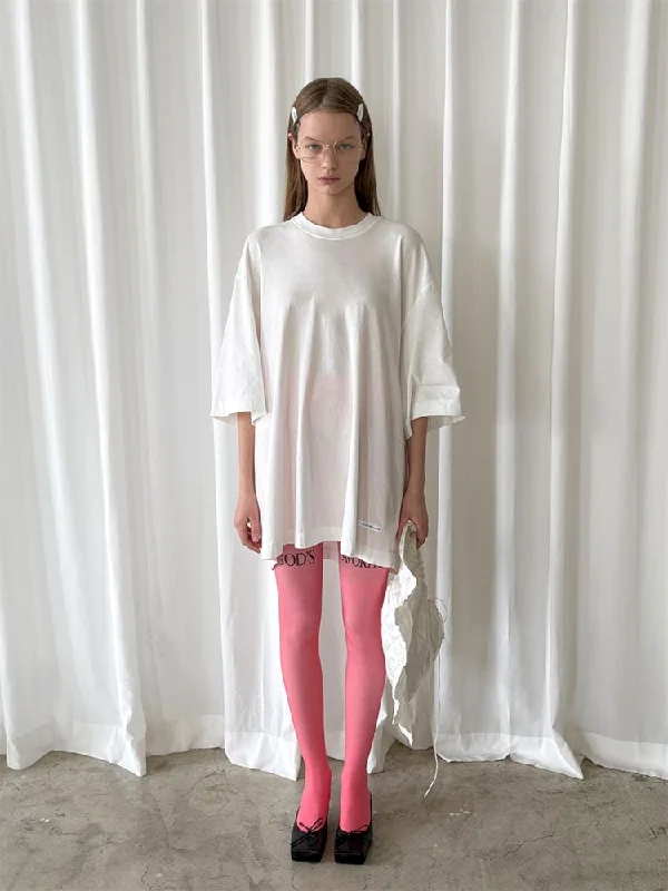 Oversized Cotton T-Shirt【s0000007450】-- Chenille Blend Fleece Blend Nylon Blend