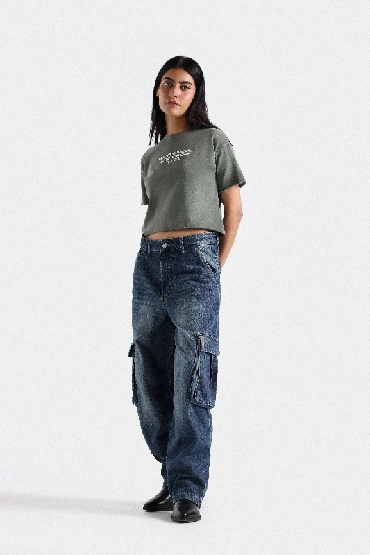 Skater Cargo Jeans Comfortable Full-Length Denim Jeans