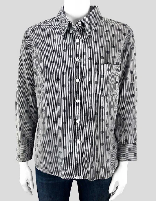 Band Of Outsiders Blue Striped And Polka Dot Shirt Women 2 US-- Print Jacquard Patchwork Band Of Outsiders Blue Striped And Polka Dot Shirt Women 2 US-- Print Jacquard Patchwork