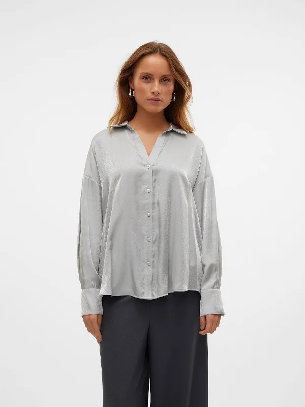 Γυναικείο πουκάμισο VMQUEENY LS SHIRT WVN 10321154 | 10321154-- Ribbed T-Shirt High Neck Heavyweight Γυναικείο πουκάμισο VMQUEENY LS SHIRT WVN 10321154 | 10321154-- Ribbed T-Shirt High Neck Heavyweight