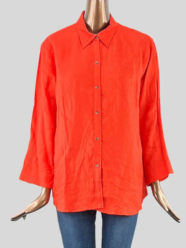 Lauren Ralph Lauren 100% linen long-sleeve shirt - X-Large-- Lace Blend Ribbed Blend Corduroy Blend Lauren Ralph Lauren 100% linen long-sleeve shirt - X-Large-- Lace Blend Ribbed Blend Corduroy Blend