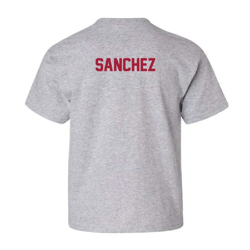 Arkansas - NCAA Women's Swimming & Diving : Majo Sanchez - Youth T-Shirt-- Print Jacquard Patchwork Arkansas - NCAA Women's Swimming & Diving : Majo Sanchez - Youth T-Shirt-- Print Jacquard Patchwork