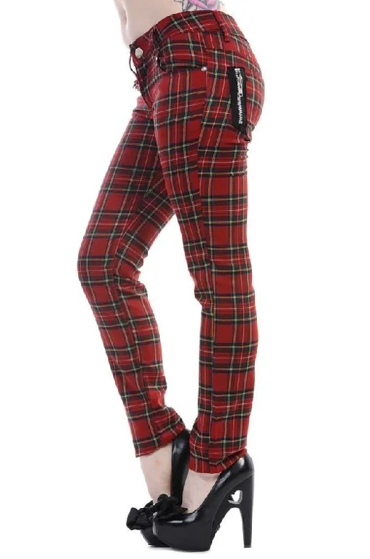 Tartan Skinny Jeans Fashionable Slim Fit Jeans