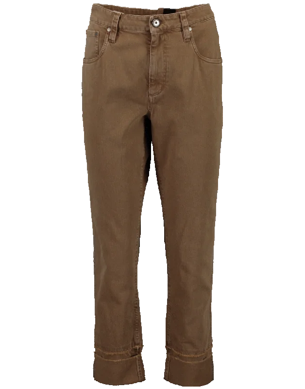 Fray Cuff Garment Dye Jean Stylish Plus Size Denim Jeans