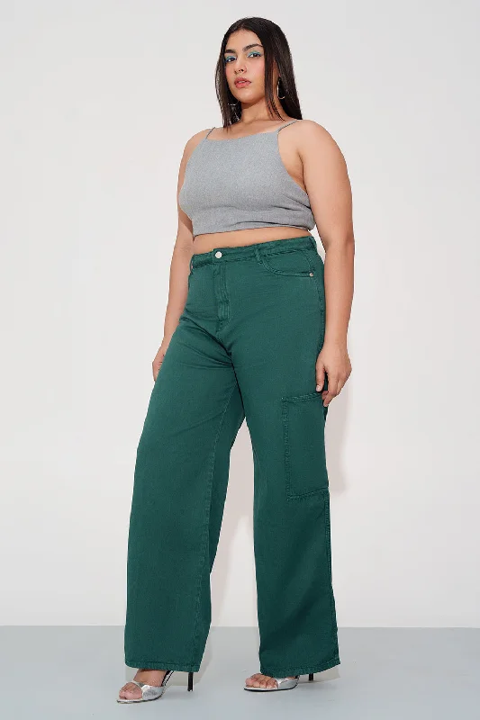 Green Blaze Trail Curve Straight Jeans Comfortable Stretch Denim Jeans