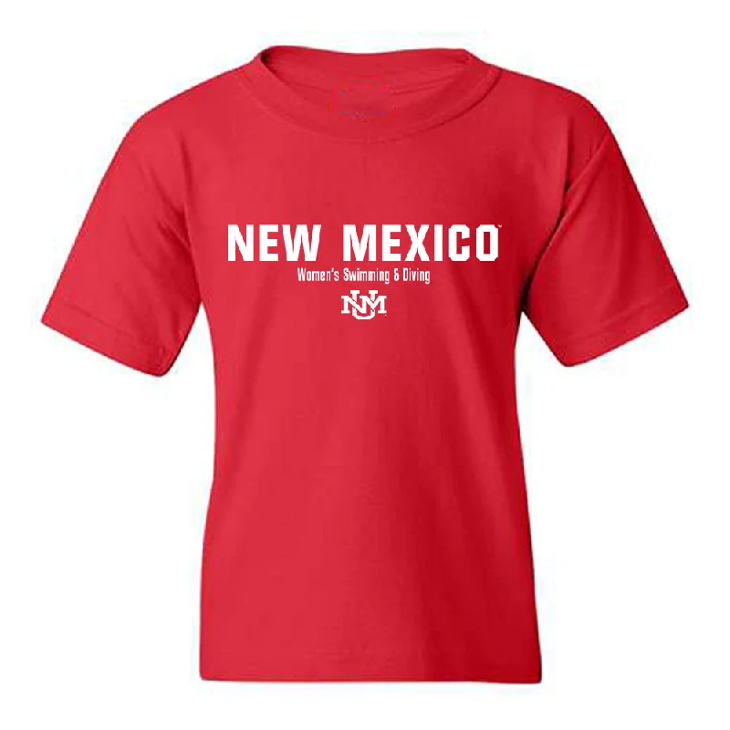 New Mexico - NCAA Women's Swimming & Diving : Ellie Broughton - Classic Shersey Youth T-Shirt-- Houndstooth Herringbone Solid