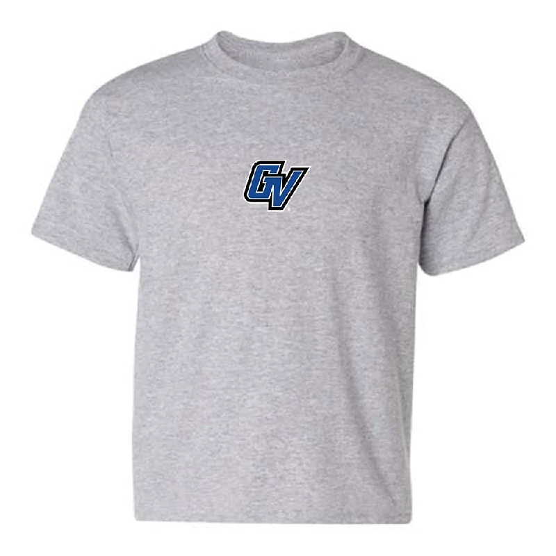 Grand Valley - NCAA Women's Swimming & Diving : Linda Frick - Youth T-Shirt-- Solid Print Embellished Grand Valley - NCAA Women's Swimming & Diving : Linda Frick - Youth T-Shirt-- Solid Print Embellished
