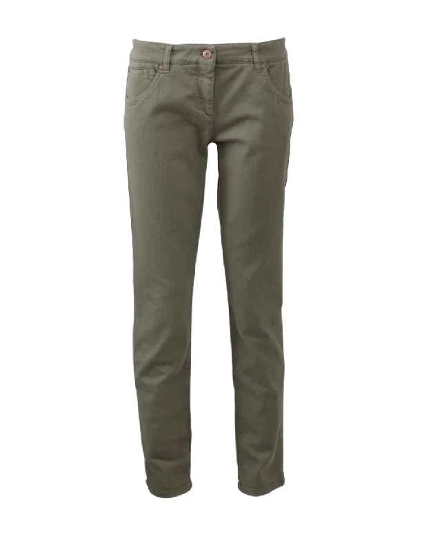 Five Pocket Garment Dyed Jean Chic Cropped Jeans