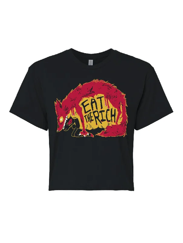 Eat The Rich · Cropped T-Shirt-- Nylon Fabric Polyester Fabric Spandex Fabric