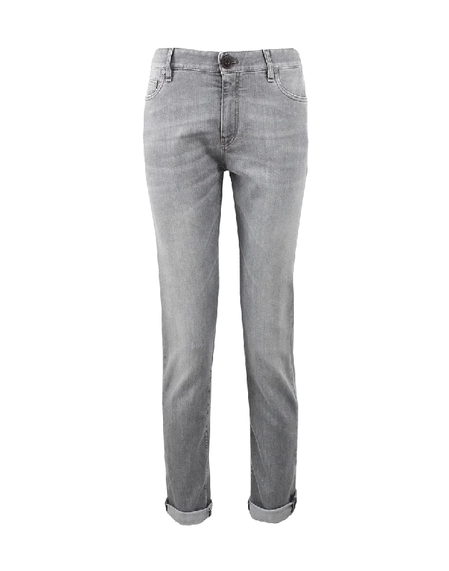 Washed Five Pocket Jean Fashionable Bootcut Jeans