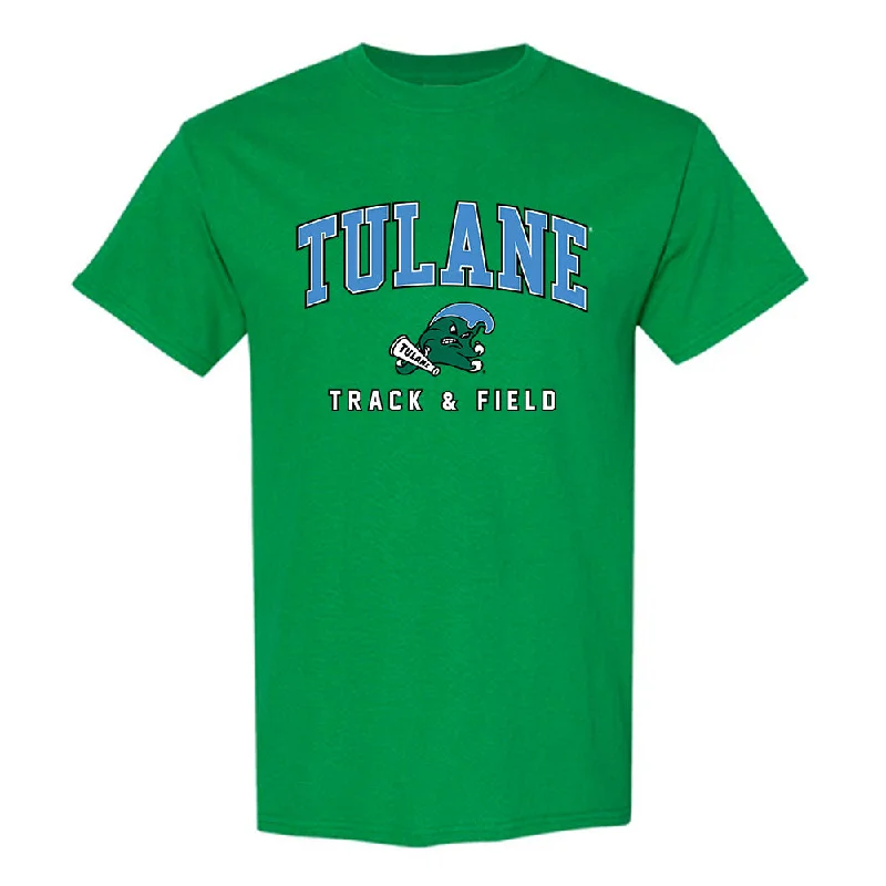 Tulane - NCAA Women's Track & Field : Elena Liano Rengel - T-Shirt-- Notch Collar Peter Pan Collar Cowl Neck