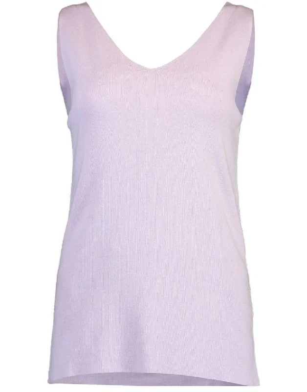 Magda Sleeveless T-Shirt-- Mesh Canvas Denim